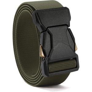 imageCHAOREN Tactical Belt Men  15 Stretch Belt for Work  Quick Release for Military Casual Jeans EDC HikingArmy Green