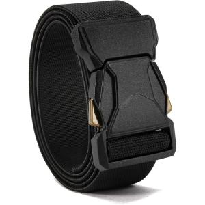 imageCHAOREN Tactical Belt Men  15 Stretch Belt for Work  Quick Release for Military Casual Jeans EDC HikingBlack