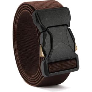 imageCHAOREN Tactical Belt Men  15 Stretch Belt for Work  Quick Release for Military Casual Jeans EDC HikingBrown