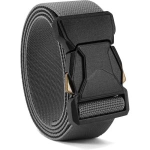 imageCHAOREN Tactical Belt Men  15 Stretch Belt for Work  Quick Release for Military Casual Jeans EDC HikingGrey