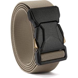 imageCHAOREN Tactical Belt Men  15 Stretch Belt for Work  Quick Release for Military Casual Jeans EDC HikingKhaki
