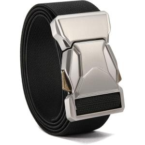 imageCHAOREN Tactical Belt Men  15 Stretch Belt for Work  Quick Release for Military Casual Jeans EDC HikingSilverBlack