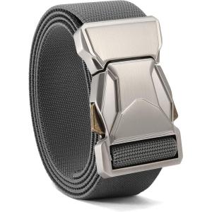 imageCHAOREN Tactical Belt Men  15 Stretch Belt for Work  Quick Release for Military Casual Jeans EDC HikingSilverGrey