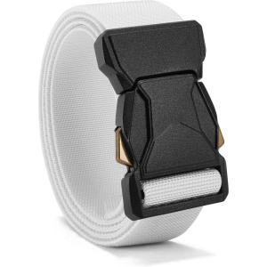 imageCHAOREN Tactical Belt Men  15 Stretch Belt for Work  Quick Release for Military Casual Jeans EDC HikingWhite