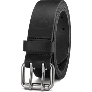 imageCHAOREN Work Belts for Men Heavy Duty  15 Full Grain Leather Belt Casual  Fully Adjustable Double ProngBlack