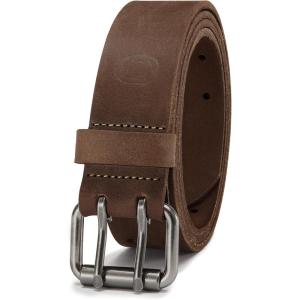imageCHAOREN Work Belts for Men Heavy Duty  15 Full Grain Leather Belt Casual  Fully Adjustable Double ProngBrown