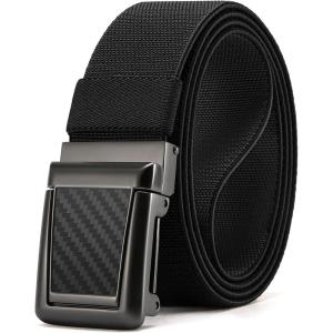 imageCHAOREN Tactical Belt Men  15 Stretch Work Belt with Quick Release Zinc Alloy Buckle for Military Casual Jeans HikingCarbon Fiber  Black