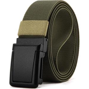 imageCHAOREN Tactical Belt Men  15 Stretch Work Belt with Quick Release Zinc Alloy Buckle for Military Casual Jeans HikingFrosted Matte  Army Green