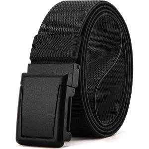 imageCHAOREN Tactical Belt Men  15 Stretch Work Belt with Quick Release Zinc Alloy Buckle for Military Casual Jeans HikingFrosted Matte  Black