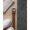 imageCHAOREN Mens Belts Leather  35mm Genuine Leather Belt for Jeans  Men Gift for Casual DressBrown Stitched