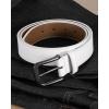 imageCHAOREN Mens Belts Leather  35mm Genuine Leather Belt for Jeans  Men Gift for Casual DressWhite Stitched