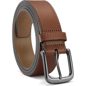 imageCHAOREN Mens Belts Leather  35mm Genuine Leather Belt for Jeans  Men Gift for Casual DressBrown Stitched