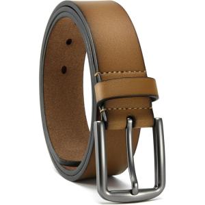 imageCHAOREN Mens Belts Leather  35mm Genuine Leather Belt for Jeans  Men Gift for Casual DressGolden Brown