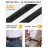 imageCHAOREN Ratchet Belts for Men  15 Mens Belt Genuine Leather for Causual Jeans  Customizable StyleVersatile FitBlack