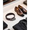 imageCHAOREN Mens Dress Belt  Mens Ratchet Belt Leather for Dress Pant  Micro Adjustable Belts Fit EverywhereCharcoal Depiction  Drak Brown