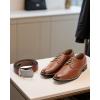 imageCHAOREN Mens Dress Belt  Mens Ratchet Belt Leather for Dress Pant  Micro Adjustable Belts Fit EverywhereCharcoal Depiction  Tan