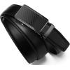 imageCHAOREN Mens Dress Belt  Mens Ratchet Belt Leather for Dress Pant  Micro Adjustable Belts Fit EverywhereClassic Carbon Fiber  Black