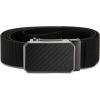 imageCHAOREN Mens Ratchet Belt  15 Stretch Nylon Belts for Casual Work Golf  Adjustable Fit for Everyday ComfortCarbon Fiber  Black