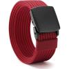imageCHAOREN Nickel Free Web Belt Men  TSA Approved Non Metal Buckle Nylon Belt Travel with Confidence and Ease 38mmRed