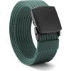 imageCHAOREN Nickel Free Web Belt Men  TSA Approved Non Metal Buckle Nylon Belt Travel with Confidence and Ease 38mmTeal