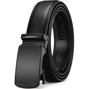 imageCHAOREN Mens Dress Belt  Mens Ratchet Belt Leather for Dress Pant  Micro Adjustable Belts Fit EverywhereAnodized  Black