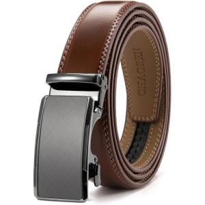 imageCHAOREN Mens Dress Belt  Mens Ratchet Belt Leather for Dress Pant  Micro Adjustable Belts Fit EverywhereRadiant Ore  Cognac