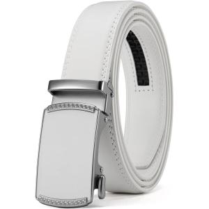 imageCHAOREN Mens Dress Belt  Mens Ratchet Belt Leather for Dress Pant  Micro Adjustable Belts Fit EverywhereWhite