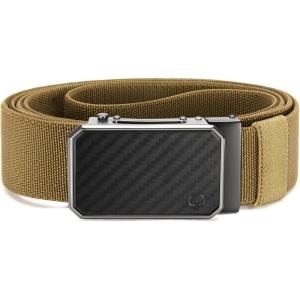 imageCHAOREN Mens Ratchet Belt  15 Stretch Nylon Belts for Casual Work Golf  Adjustable Fit for Everyday ComfortCarbon Fiber  Cotoye