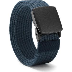 imageCHAOREN Nickel Free Web Belt Men  TSA Approved Non Metal Buckle Nylon Belt Travel with Confidence and Ease 38mmNavy