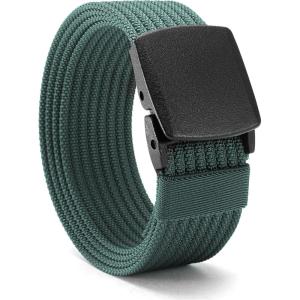 imageCHAOREN Nickel Free Web Belt Men  TSA Approved Non Metal Buckle Nylon Belt Travel with Confidence and Ease 38mmTeal