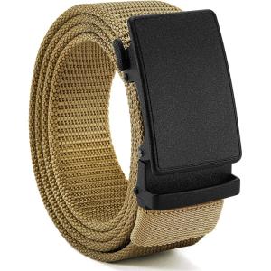 imageCHAOREN Nylon Ratchet Belts for Men  Adjustable Casual Work Belt with Slide Buckle  Trim to FitCoyote 38mm