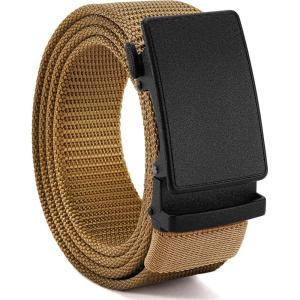 imageCHAOREN Nylon Ratchet Belts for Men  Adjustable Casual Work Belt with Slide Buckle  Trim to FitCoyote Bronze 38mm