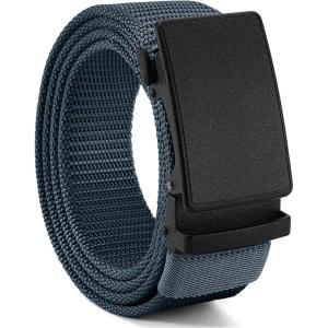 imageCHAOREN Nylon Ratchet Belts for Men  Adjustable Casual Work Belt with Slide Buckle  Trim to FitNavy 38mm