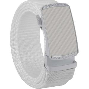 imageCHAOREN Nylon Ratchet Belts for Men  Adjustable Casual Work Belt with Slide Buckle  Trim to FitWhite 35mm