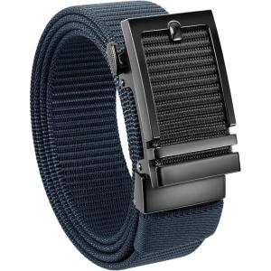 imageCHAOREN Nylon Ratchet Belts for Men  Casual Golf Web Belt Men 1 38  Automatic Adjustable Buckle Fit JeansNavy Blue 35mm