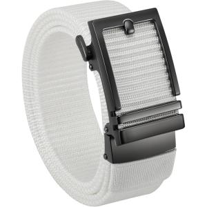 imageCHAOREN Nylon Ratchet Belts for Men  Casual Golf Web Belt Men 1 38  Automatic Adjustable Buckle Fit JeansWhite 35mm