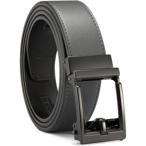 imageCHAOREN Ratchet Belts for Men  15 Mens Belt Genuine Leather for Causual Jeans  Customizable Style Versatile FitGrey