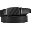 imageCHAOREN Mens Belt Leather Ratchet Belt  Customizable Fit Effortless Style 35mmCarbon Fiber Gun  Black