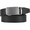 imageCHAOREN Mens Belt Leather Ratchet Belt  Customizable Fit Effortless Style 35mmCarbon Fiber Silver  Full Grain Black