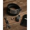 imageCHAOREN Mens Belt Leather Ratchet Belt  Customizable Fit Effortless Style 35mmCarbon Fiber Silver  Full Grain Black