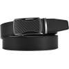 imageCHAOREN Mens Belt Leather Ratchet Belt  Customizable Fit Effortless Style 35mmCurved Carbon Fiber  Black