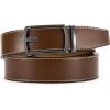 imageCHAOREN Mens Belt Leather Ratchet Belt  Customizable Fit Effortless Style 35mmHollow Gun  Brown