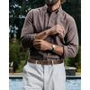imageCHAOREN Mens Belt Leather Ratchet Belt  Customizable Fit Effortless Style 35mmHollow Gun  Brown