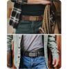 imageCHAOREN Mens Belt Leather Ratchet Belt 2 Pack  Customizable Fit Effortless Style 35mmFull Grain Flower BrownFlower Black