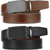 imageCHAOREN Mens Belt Leather Ratchet Belt 2 Pack  Customizable Fit Effortless Style 35mmImperial BlackCognac