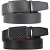 imageCHAOREN Mens Belt Leather Ratchet Belt 2 Pack  Customizable Fit Effortless Style 35mmImperial GreyBlack