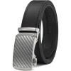 imageCHAOREN Mens Belt Leather Ratchet Belt  Customizable Fit Effortless Style 35mmCarbon Fiber Silver  Full Grain Black