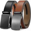 imageCHAOREN Mens Belt Leather Ratchet Belt 2 Pack  Customizable Fit Effortless Style 35mmImperial BlackTan