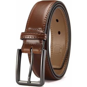 imageCHAOREN Mens Belt Leather  1 38 Dress Belts for Men  Considerate Gift for Work Business Casual JeansCognac
