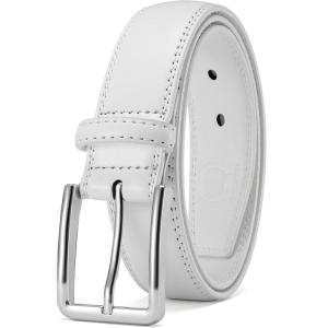 imageCHAOREN Mens Belt Leather  1 38 Dress Belts for Men  Considerate Gift for Work Business Casual JeansWhite